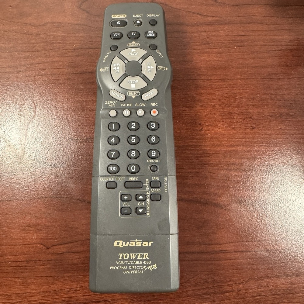 Quasar Tower VCR/TV/Cable Universal Remote Control VSQS1600
